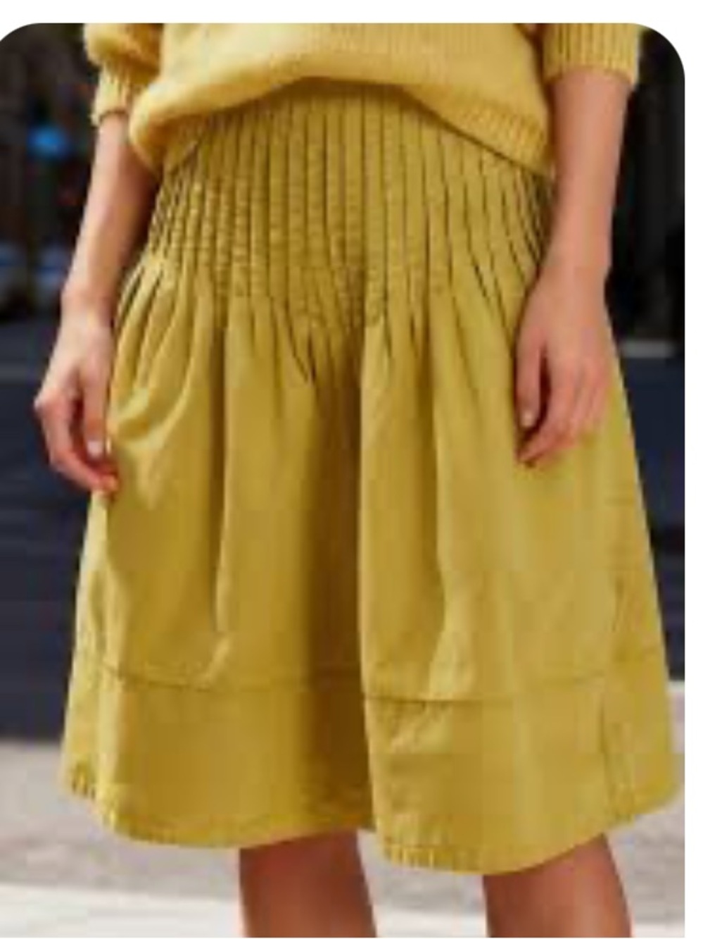 FREE PEOPLE PEYTON PINTUCK MIDI SKIRT CHARTREUSE